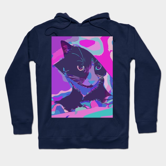 Psychedelic cat Hoodie by WelshDesigns